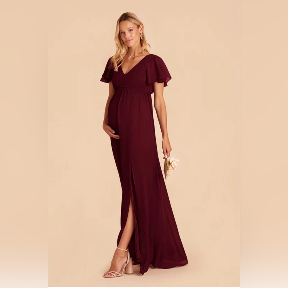Birdy Grey Hannah Empire Dress Cabernet Bridesmaid Formal Prom Gown Maternity - Picture 6 of 10